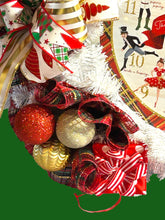 Load image into Gallery viewer, The 12 Days of Christmas Wreath, Christmas Decor, Red White and Gold Christmas, Christmas Wreath