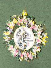 Load image into Gallery viewer, He Has Risen Wreath, Ribbon Wreath, Easter Decor, Religious