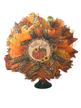 Load image into Gallery viewer, Hello Fall Wreath, Gold, Orange, & Leopard Wreath, Fall Decor, Autumn Decor