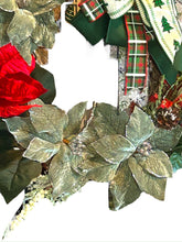 Load image into Gallery viewer, Poinsettia and Pinecone Wreath, Winter Wreath, Christmas Wreath, Christmas Decor