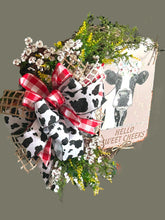 Load image into Gallery viewer, Hello Sweet Cheeks Wreath, Farmhouse Wreath, Home Decor, Cow Wreath
