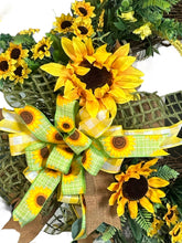 Load image into Gallery viewer, Sunflower Wreath, Sunflower Grapevine Wreath, Home Decor, Everyday Wreath