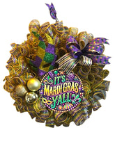 Load image into Gallery viewer, It’s Mardi Gras Yall, Mardi Gras Wreath, Mardi Gras Decor