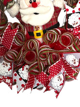 Load image into Gallery viewer, Santa Christmas Grapevine Wreath, Christmas Decor, Santa Wreath