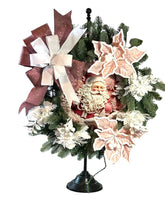 Load image into Gallery viewer, Pink Santa Christmas Wreath with Lights, Christmas Wreath, Christmas Decor, Winter Decor