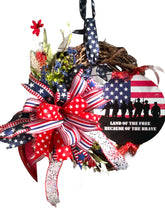 Load image into Gallery viewer, Patriotic Wreath, Military Wreath, Memorial Day, Veteran Gift