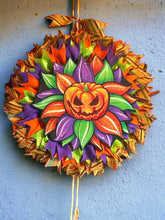 Load image into Gallery viewer, Pumpkin Ribbon Wreath, Fall Decor, Halloween Decor