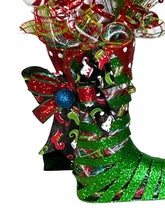 Load image into Gallery viewer, Elf Christmas Boot, Christmas Centerpiece, Christmas Decor