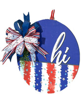 Load image into Gallery viewer, Patriotic Door Hanger, Red, White and Blue, Patriotic Decor, 4th of July, Stars and Stripes