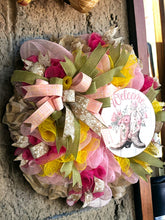Load image into Gallery viewer, Welcome Pink Cowgirl Boots Wreath, Cowgirl Wreath, Farmhouse Decor, Cowboy Wreath