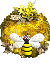 Load image into Gallery viewer, Welcome Bee Wreath, Welcome Wreath, Front Door Decor