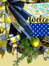 Load image into Gallery viewer, Welcome Wreath, Lemon Wreath, Home Decor, Spring Wreath, Summer Wreath