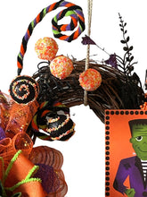 Load image into Gallery viewer, Frankenstein Halloween Wreath, Halloween Decor, Monster Wreath