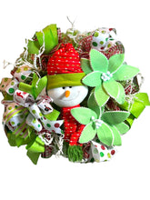 Load image into Gallery viewer, Snowman Wreath, Red and Green Snowman, Christmas Wreath, Christmas Decor, Winter Decor
