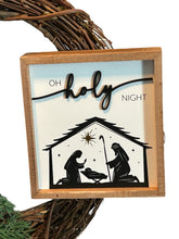 Load image into Gallery viewer, Oh Holy Night Wreath, Religious Christmas, Christmas Wreath, Christmas Decor, Nativity