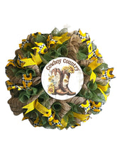Load image into Gallery viewer, Cowboy Country Wreath, Cowboy Wreath, Sunflowers, Farmhouse Decor