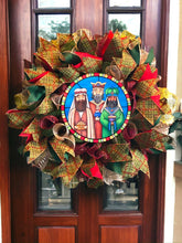 Load image into Gallery viewer, Three Kings Christmas Wreath, Religious Christmas, Christmas Decor