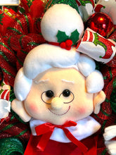 Load image into Gallery viewer, Mrs. Clause Christmas Wreath, Christmas Decor, Santa Wreath