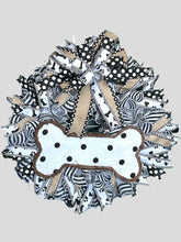 Load image into Gallery viewer, Black and White Dog Wreath, Dog Decor, Dog Wreath