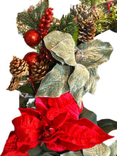Load image into Gallery viewer, Poinsettia and Pinecone Wreath, Winter Wreath, Christmas Wreath, Christmas Decor
