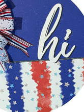Load image into Gallery viewer, Patriotic Door Hanger, Red, White and Blue, Patriotic Decor, 4th of July, Stars and Stripes