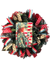 Load image into Gallery viewer, Female Soldier Wreath, Military Wreath, Patriotic Decor, Veteran Gift