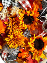 Load image into Gallery viewer, Fall Wreath, Thanksgiving Wreath, Scarecrow Wreath, Fall Decor, Thanksgiving Decor