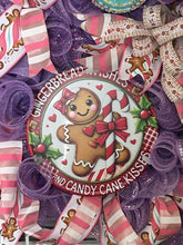 Load image into Gallery viewer, Gingerbread Wishes and Candy Kisses Wreath, Christmas Wreath, Christmas Decor, Gingerbread and Candy