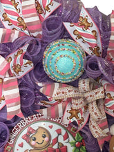 Load image into Gallery viewer, Gingerbread Wishes and Candy Kisses Wreath, Christmas Wreath, Christmas Decor, Gingerbread and Candy