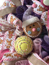 Load image into Gallery viewer, Gingerbread Wreath, Christmas Wreath, Christmas Decor, Gingerbread and Candy