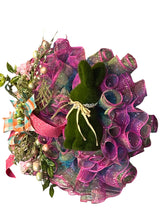 Load image into Gallery viewer, Flocked Bunny Easter Wreath, Easter Decor, Bunny Wreath