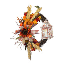 Load image into Gallery viewer, Fall Grapevine Wreath, Fall Lantern Floral Wreath, Autumn Fall Decor