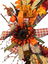 Load image into Gallery viewer, Fall Grapevine Wreath, Fall Lantern Floral Wreath, Autumn Fall Decor