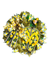 Load image into Gallery viewer, Lemons and Flip Flops Wreath, Spring Summer Wreath, Lemons, Flip Flops