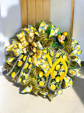 Load image into Gallery viewer, Lemons and Flip Flops Wreath, Spring Summer Wreath, Lemons, Flip Flops