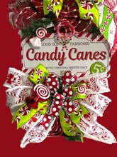 Load image into Gallery viewer, Candy Cane Wreath Swag, Christmas Decor