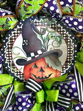 Load image into Gallery viewer, Pumpkin Scarecrow Wreath, Halloween Decor, Thanksgiving Decor, Fall Decor