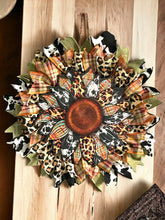 Load image into Gallery viewer, Ribbon Flower Wreath, Fall Wreath, Autumn Wreath, Everyday Wreath