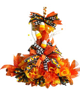 Load image into Gallery viewer, Halloween Candy Corn Witch Hat Wreath Halloween Decor