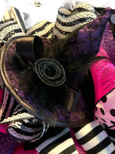 Load image into Gallery viewer, Pink and Black Halloween Witch Wreath Halloween Decor