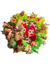 Load image into Gallery viewer, Watermelon Flip Flops Wreath Spring Wreath Summer Wreath