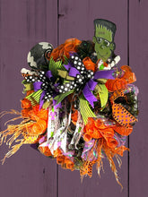 Load image into Gallery viewer, Frankie and Bride Halloween Wreath, Halloween Decor