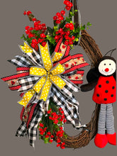 Load image into Gallery viewer, Ladybug Grapevine Oval Wreath