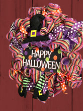 Load image into Gallery viewer, Happy Halloween Witch Wreath, Halloween Decor