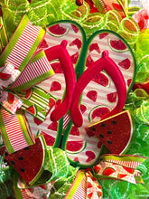 Load image into Gallery viewer, Watermelon Flip Flops Wreath Spring Wreath Summer Wreath
