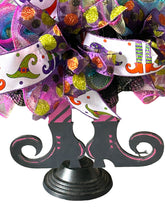 Load image into Gallery viewer, Whimsical Witch Leg Wreath Halloween Decor