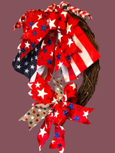 Load image into Gallery viewer, Patriotic Flag Theme Grapevine Wreath