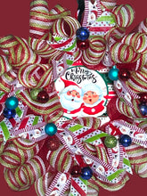 Load image into Gallery viewer, Merry Christmas Wreath Santa and Mrs Clause Christmas Decor