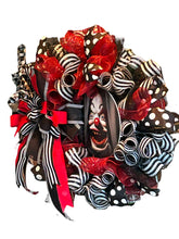 Load image into Gallery viewer, Scary Clown Wreath Halloween Wreath Halloween Decor