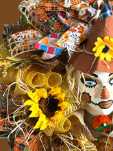 Load image into Gallery viewer, Fall Thanksgiving Scarecrow Wreath Head Mannequin Wreath Fall Decor Thanksgiving Decor
